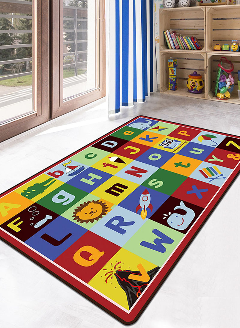 Alphabets Printed Kids Room Rug Multicolour 80 x 120centimeter