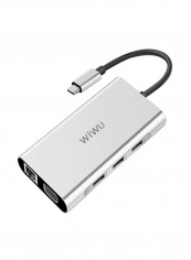 10-In-1 Type C Apollo Adapter For Apple MacBook, Huawei MateBook, Xiaomi Notebook Silver