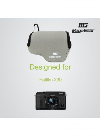 Protective Camera Case With Carabiner For Fujifilm X30 Grey
