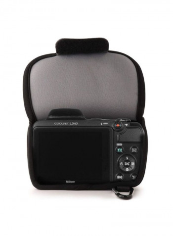 Protective Camera Case With Carabiner For Nikon Coolpix L340 Grey