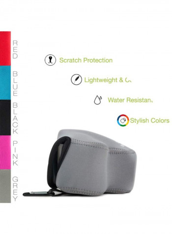 Protective Camera Case With Carabiner For Nikon Coolpix L340 Grey