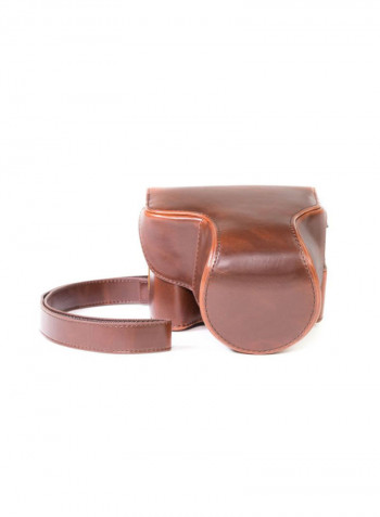 Protective Camera Case With Strap For Canon Brown
