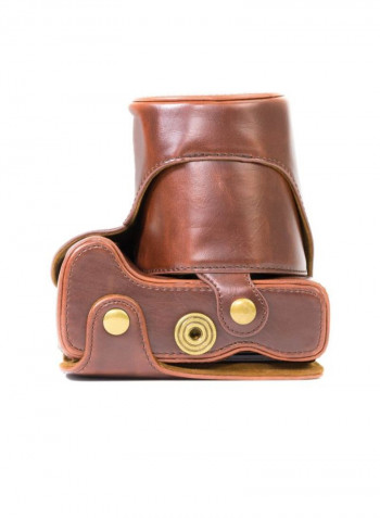 Protective Camera Case With Strap For Canon Brown