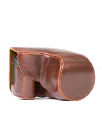 Protective Camera Case With Strap For Canon Brown