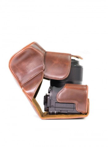 Protective Camera Case With Strap For Canon Brown