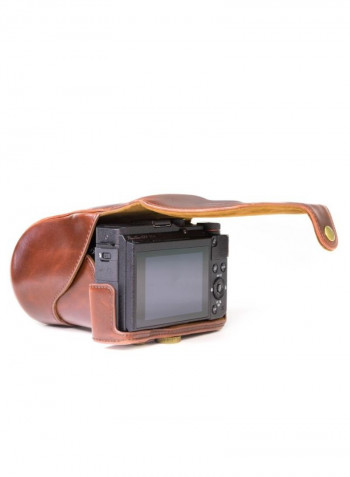 Protective Camera Case With Strap For Canon Brown