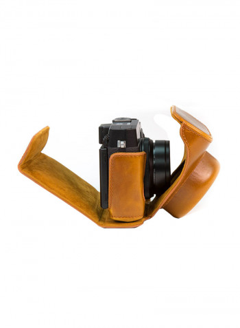 Protective Camera Case With Strap For Fujifilm Brown