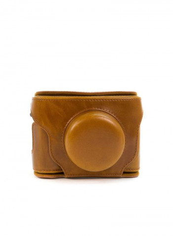 Protective Camera Case With Strap For Fujifilm Brown