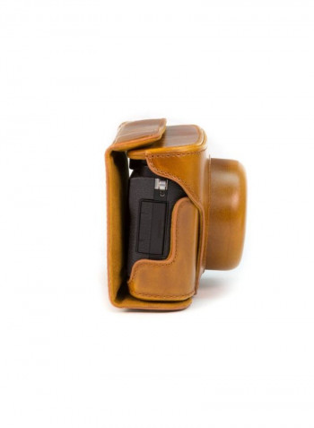Protective Camera Case With Strap For Fujifilm Brown