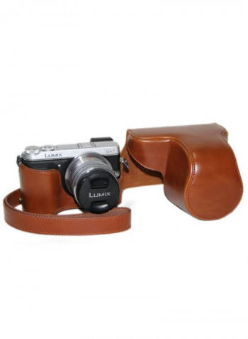 Protective Camera Case With Strap For Panasonic LUMIX GX7 Brown