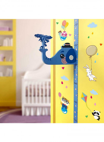 Growth Chart 3D Cartoon Design Wall Sticker Blue