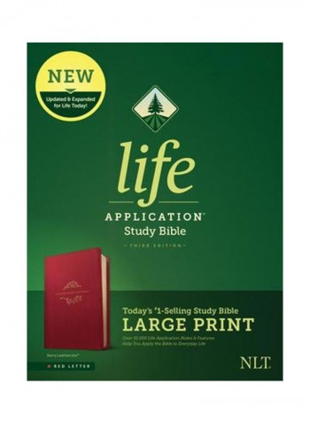 NLT Life Application Study Bible, Third Edition, Large Print (Red Letter, Leatherlike, Berry) Hardcover