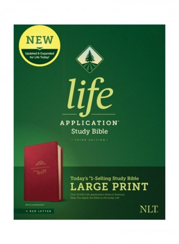 NLT Life Application Study Bible, Third Edition, Large Print (Red Letter, Leatherlike, Berry) Hardcover