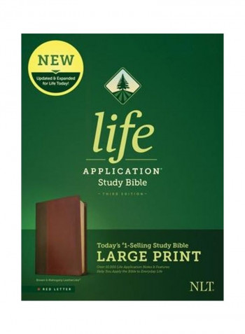 NLT Life Application Study Bible, Third Edition, Large Print (Red Letter, Leatherlike, Brown/Tan) Hardcover