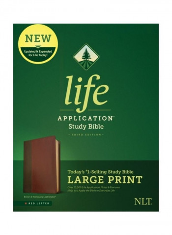 NLT Life Application Study Bible, Third Edition, Large Print (Red Letter, Leatherlike, Brown/Tan) Hardcover