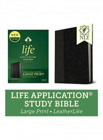 NLT Life Application Study Bible, Third Edition, Large Print (Leatherlike, Black/Onyx) Hardcover