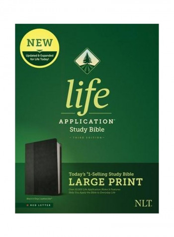 NLT Life Application Study Bible, Third Edition, Large Print (Leatherlike, Black/Onyx) Hardcover
