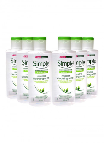 Pack Of 6 Micellar Skin Cleansing Water 200ml
