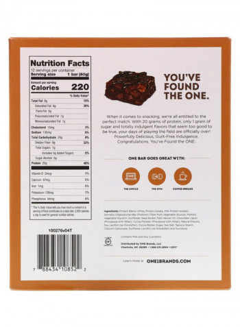 Pack Of 12 Chocolate Brownie Flavor Protein Bar