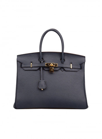 Padlock Handbag With Gold Hardware Black
