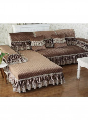 European Style Supple Sofa Slipcover Coffee