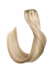 7-Piece Clip-In Straight Weft Remy Hair Extensions Beige 20inch