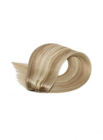 7-Piece Clip-In Straight Weft Remy Hair Extensions Beige 20inch