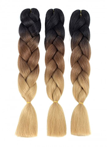 3-Piece Braiding Hair Extension Set Brown