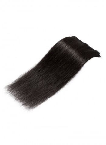 8-Piece Medium Straight Remy Human Hair Extension Natural Black