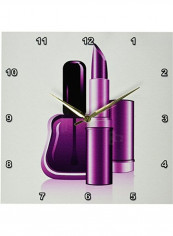 Decorative Printed Wall Clock Purple/White 13x13inch