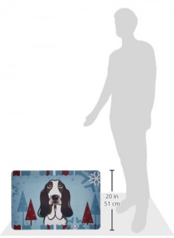 Winter Holiday Basset Hound Kitchen/Bath Mat Multicolour 11 x 14inch