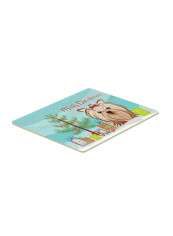 Christmas Tree And Yorkie Yorkshire Terrier Kitchen/Bath Mat Multicolour 12 x 19inch