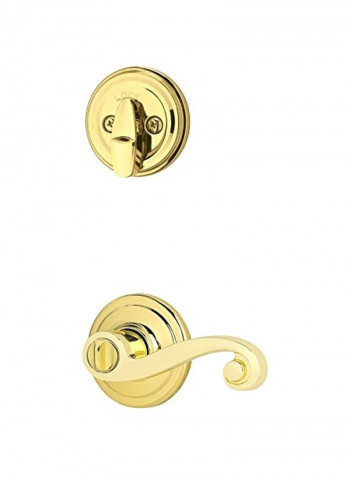 Left Hand Lido Interior Single Cylinder Montara Handle Door Lock Gold