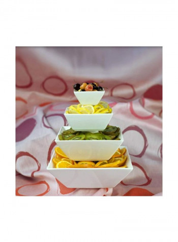 Set Of 6 Deep Square Bowls White 5.75x5.75x5.75inch