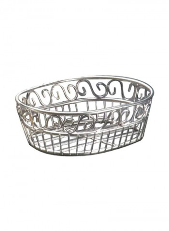 Stainless Steel Scroll Bread Basket Silver 9x3x6.75inch