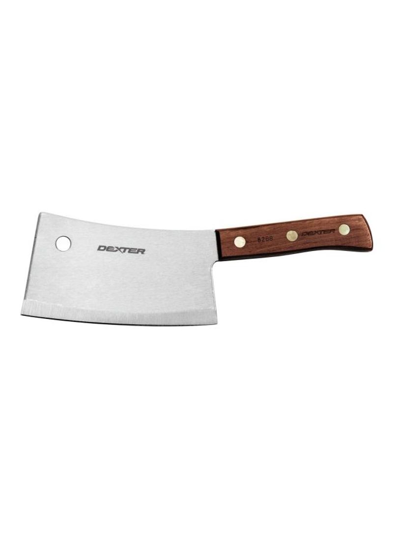 Stainless Steel Cleaver Silver/Brown