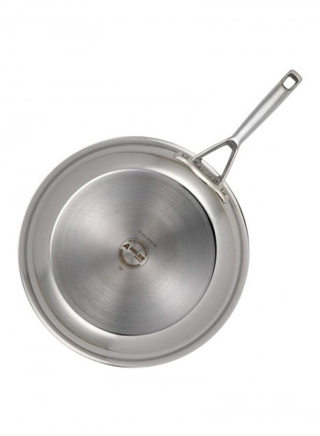 Stainless Steel Stir Fry Wok Pan Silver 10.75inch