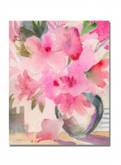 Pink Azaleas Canvas Wall Art Multicolour 18 x 24inch