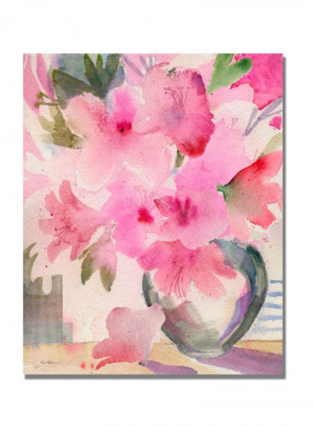 Pink Azaleas Canvas Wall Art Multicolour 18 x 24inch