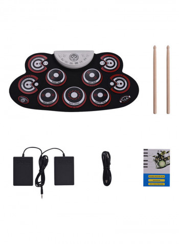 Portable Electronic Roll Up Drum Set With Drum Sticks