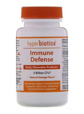 Immune Defense Orange Probiotic Supplement - 60 Chewable Tablets