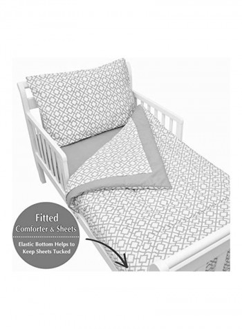 4-Piece Printed Crib Bedding Set