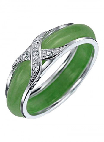925 Sterling Silver Cubic Zirconia Studded Ring