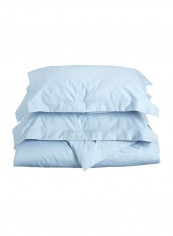 3-Piece Duvet Cover With Pillow Sham Set Light Blue Twin