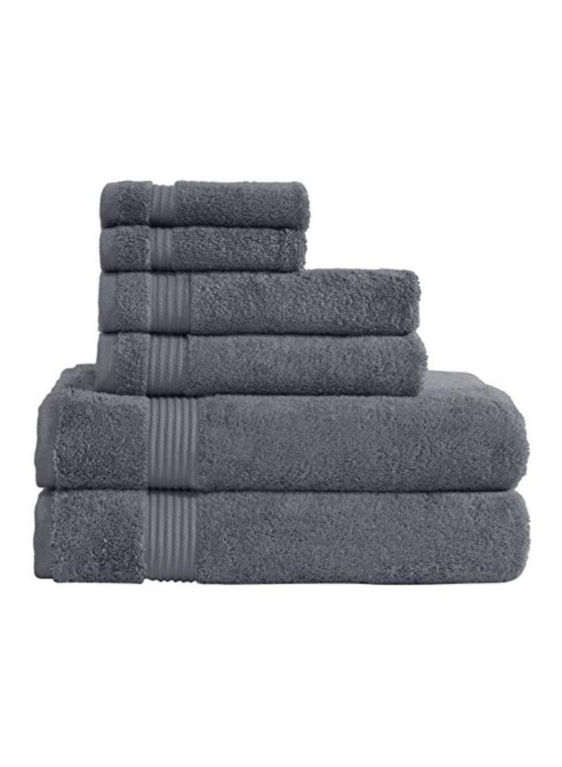 6-Piece Turkish Towel Set Grey