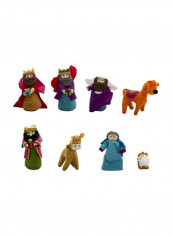 8-Piece Nativity Figurine Set Blue/Orange/Green 6inch
