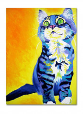 Here Kitty Artwork Canvas Wall Art Multicolour 14 x 19inch