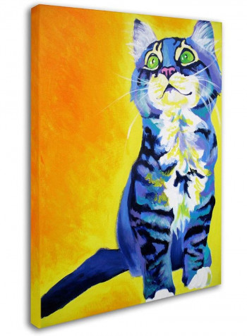 Here Kitty Artwork Canvas Wall Art Multicolour 14 x 19inch