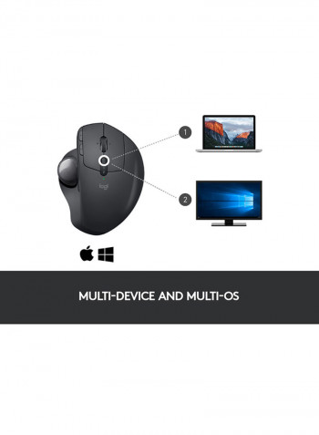 MX ERGO Advanced Wireless Trackball For PC And MAC 132.5 X 99.8 X 51.4millimeter Black