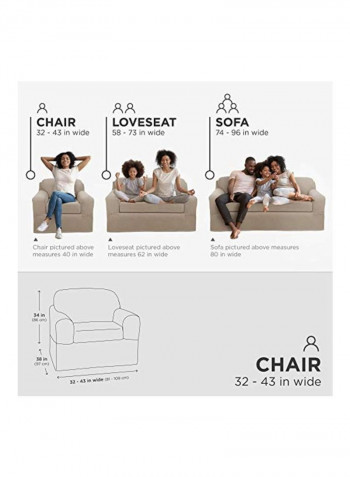 2-Piece Arm Chair Slipcover Brown 32x43inch